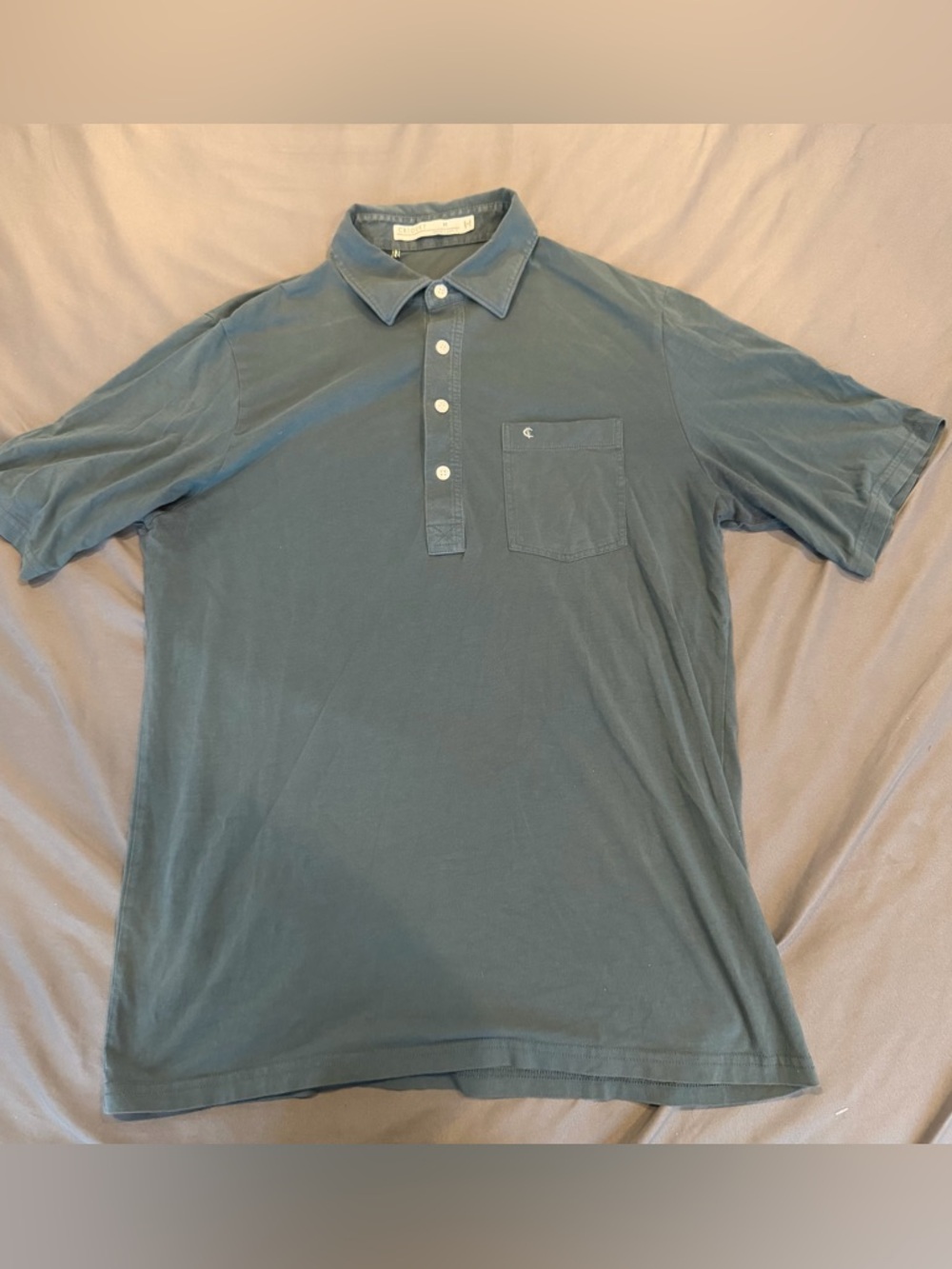 Criquet Polo Shirt Mens Medium Green Pima Cotton Stretch Comfort Golf